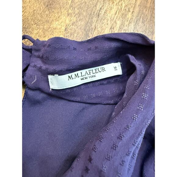 MM. LaFleur Purple Twyla Long Sleeves Blouse Top Size Medium - Picture 3 of 4